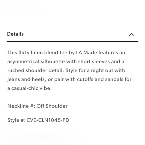 LA Made Sylvie Off the Shoulder Tee - Picture 9 of 10